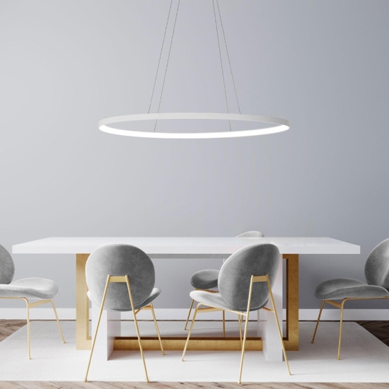 Vivida lifering-o lampadario moderno led bianco 80w 3000k 4000k ovale