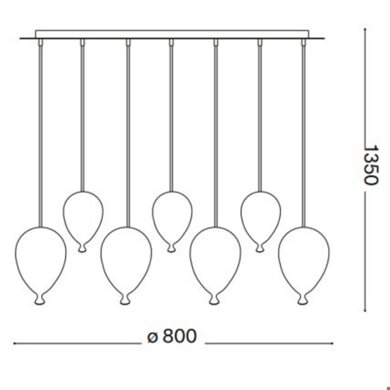 Ideal lux clown sp7 lampadario moderno palloncini multicolor