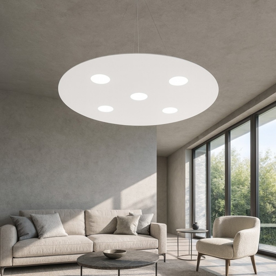 Lampadario moderno bianco rotondo toplight cloud