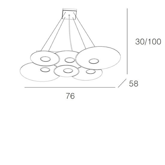 Lampadario moderno grigio per soggiorno top light cloud
