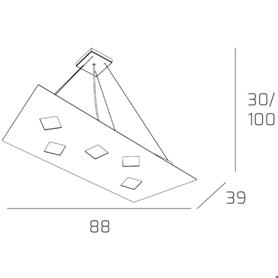 Lampadario moderno per ufficio grigio top light note