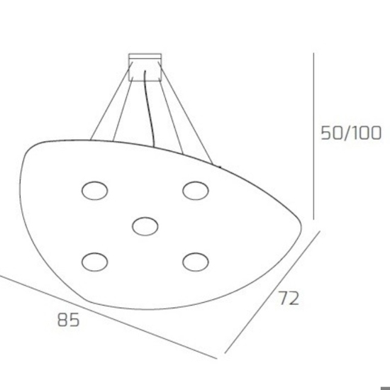 Lampadario moderno toplight shape sabbia design tondo