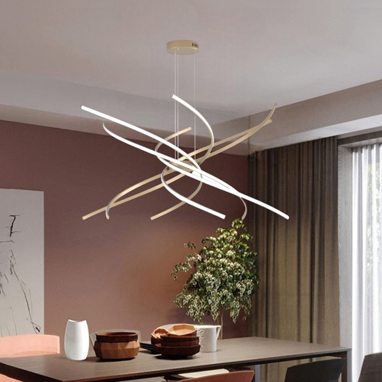 Toplight tornado lampadario per soggiorno oro led 4000k - 3000k