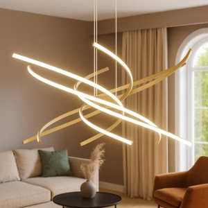 Visualizza i dettagli per Tornado toplight lampadario moderno oro brunito led 4000k Tornado toplight lampadario moderno oro brunito led 4000k