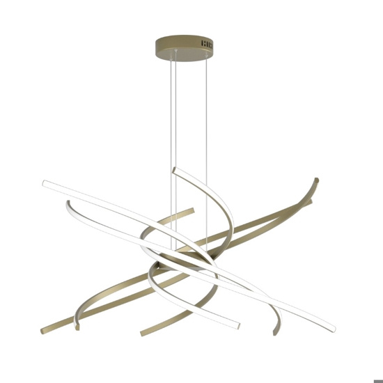 Tornado toplight lampadario moderno oro brunito led 4000k