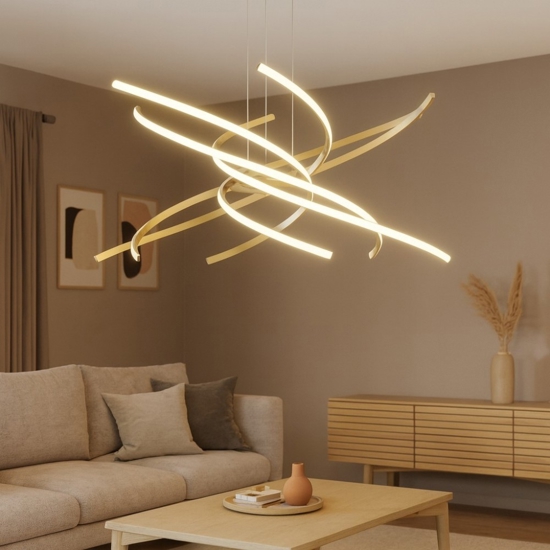 Tornado toplight lampadario moderno oro brunito led 4000k