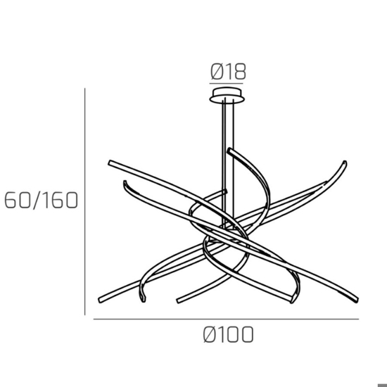 Tornado toplight lampadario moderno oro brunito led 4000k