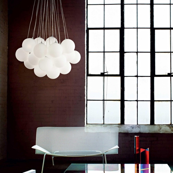 Ideal lux mapa plus sp22 lampadario 22 luci per salotto sfere vetro