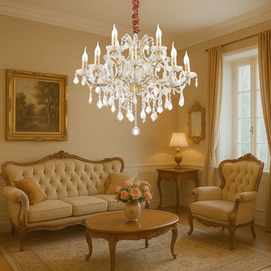 Napoleon sp12 dorato ideal lux lampadario 12 luci