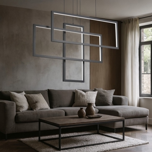 Visualizza i dettagli per Frame sp rettangolo ideal lux lampadario particolare led 93w 3000k nero Frame sp rettangolo ideal lux lampadario particolare led 93w 3000k nero