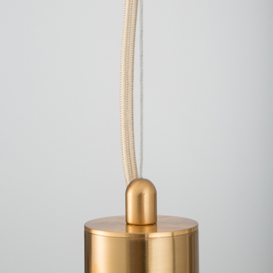 Lampadario verticale design oro sfere vetro bianco