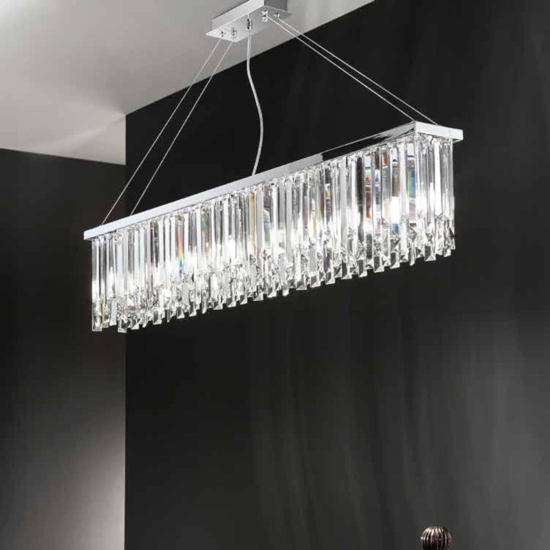 Lampadario so batida ondaluce di cristallo per salone