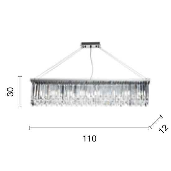 Lampadario so batida ondaluce di cristallo per salone