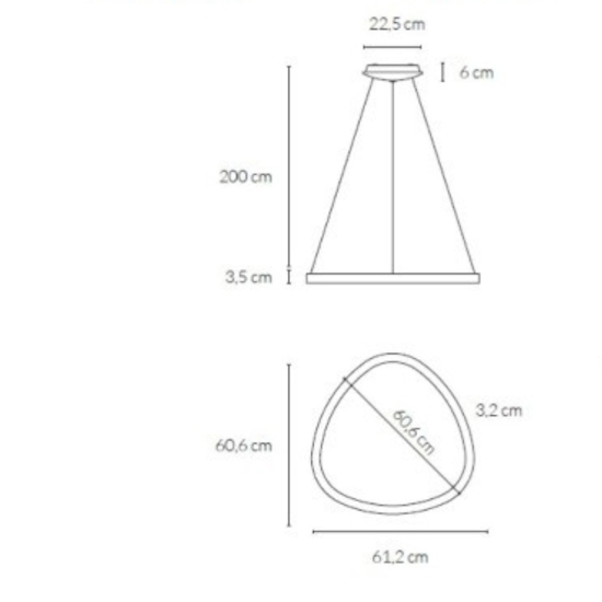 Lampadario moderno titanio rotondo led 48w 3000k 4000k dimmerabile vivida lifering