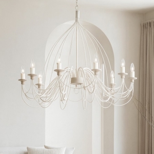 Corte sp12 ideal lux lampadario bianco shabby chic 12 luci