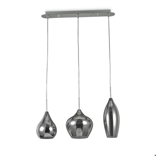 Soft sp3 fume ideal lux lampadario 3 vetri fume