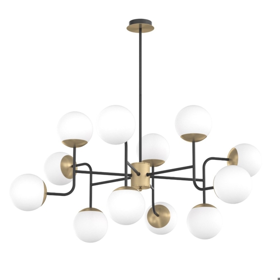 Lampadario moderno top light clear per soggiorno nero oro