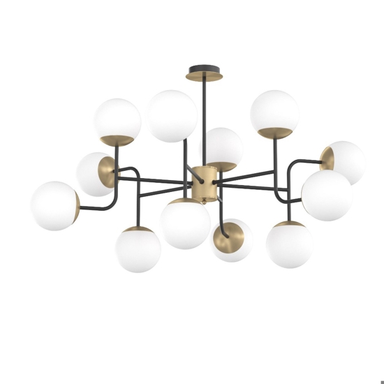 Lampadario moderno top light clear per soggiorno nero oro