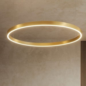 Lampadario moderno cerchio oro 120 cm led 72w 2700k a 6000k