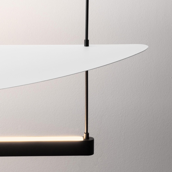 Lampadario led 81w 3000k nero bianco design moderno