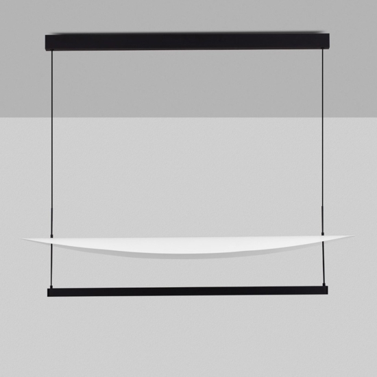 Lampadario led 81w 3000k nero bianco design moderno