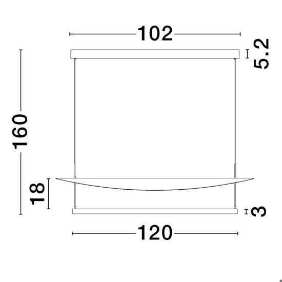 Lampadario led 81w 3000k nero bianco design moderno