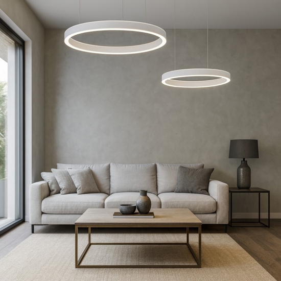 Lampadario criseide gea luce bianco led 100w 3000k moderno