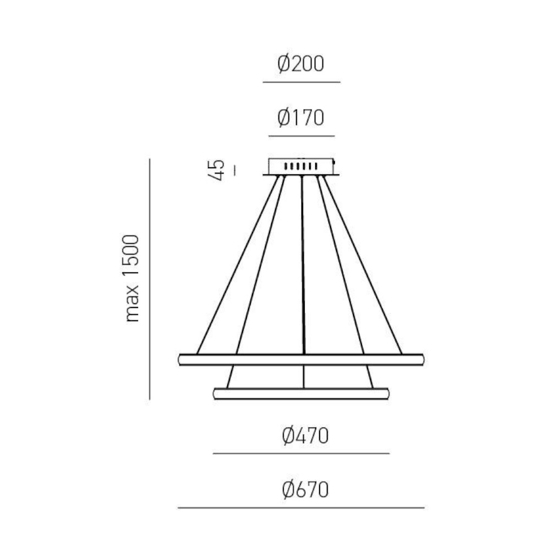 Lampadario iole s2 bianco gea luce cerchi led 40w 3000k