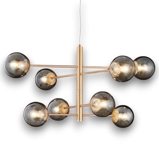 So eliseo lampadario moderno 6 luci oro sfere vetro