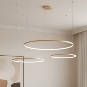 Ondaluce lampadario moderno soel so 3 oro cerchi led