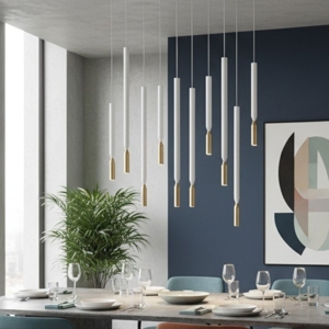 Ondaluce so tubic 10 lampadario moderno 10 luci oro e bianco