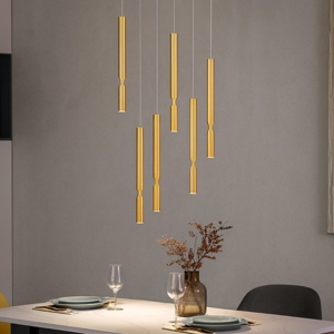 Visualizza i dettagli per So tubic 6 ondaluce lampadario oro sei luci led 3000k So tubic 6 ondaluce lampadario oro sei luci led 3000k