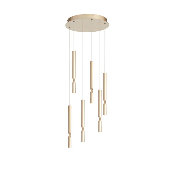 So tubic 6 ondaluce lampadario oro sei luci led 3000k