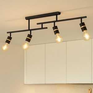 Visualizza i dettagli per Lurone eglo plafoniera da cucina nera orientabile 4 luci Lurone eglo plafoniera da cucina nera orientabile 4 luci