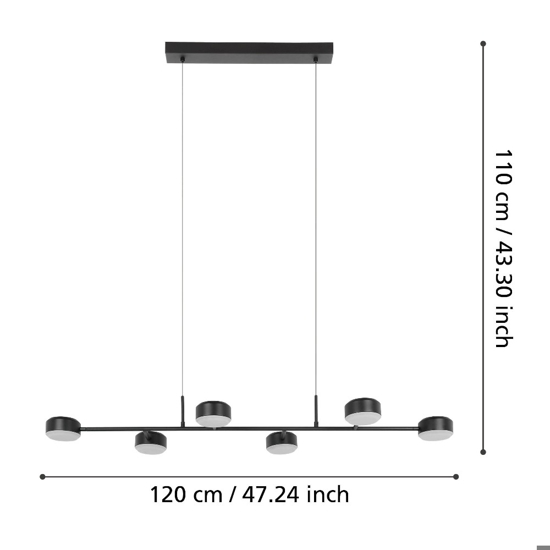 Clavellina eglo lampadario da cucina minimal orientabile led 3000k
