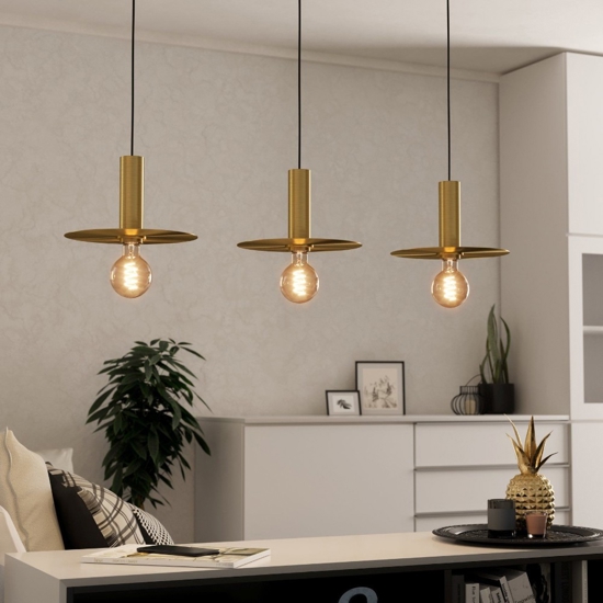Escandell eglo lampadario da cucina minimal 3 luci colore oro