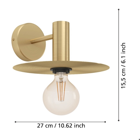 Escandell eglo applique da parete design minimal colore oro