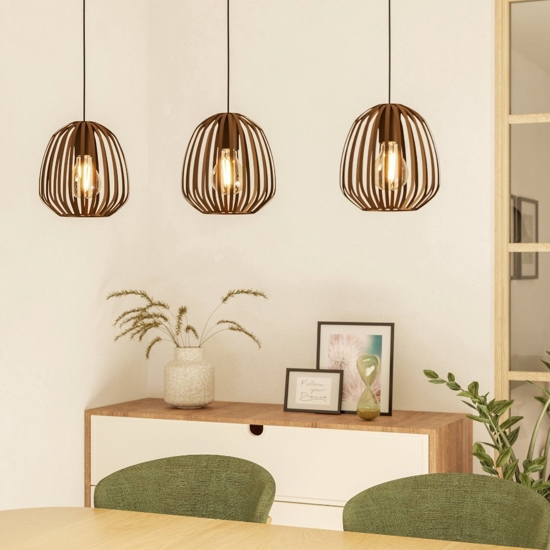 Espinal eglo lampadario da cucina colore marrone 3 luci