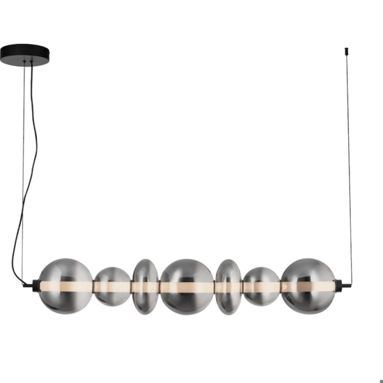 Lampadario orizzontale moderno con sfere di vetro per soggiorno