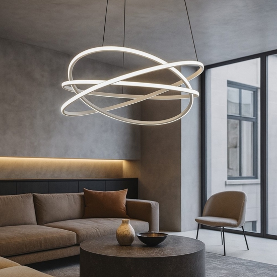 Gea luce atia lampadario moderno led 100w 3000k per salotto