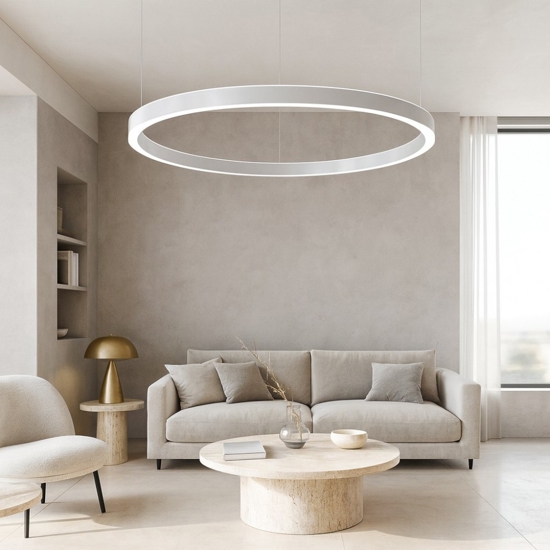 Gea luce criseide lampadario led 100w 3000k moderno bianco