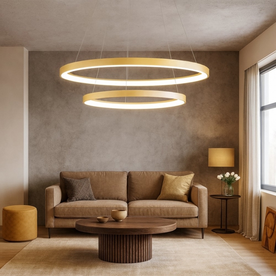 Gea luce krizia lampadario moderno led 88w 3000k ad anelli