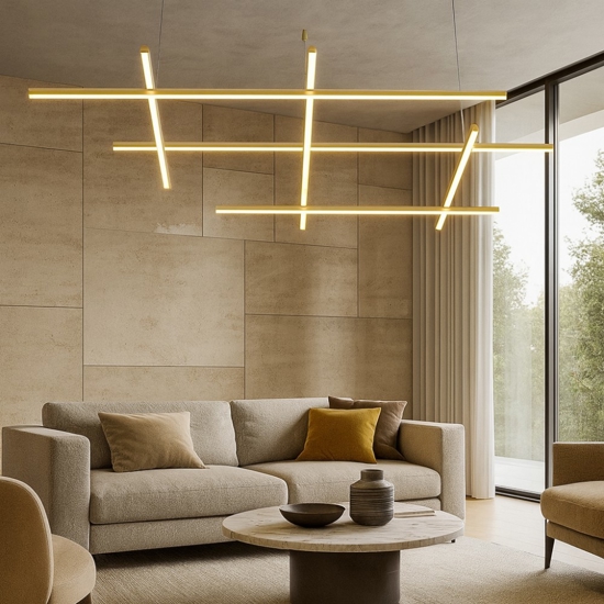 Maytoni radiance lampadario moderno colore oro led 3000k