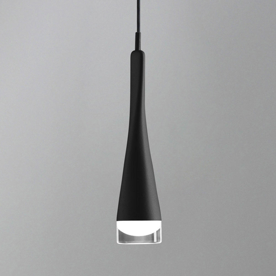 Lampadario moderno design twist vivida nero led 18w 3000k