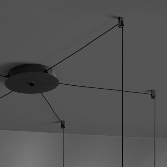Lampadario moderno design twist vivida nero led 18w 3000k