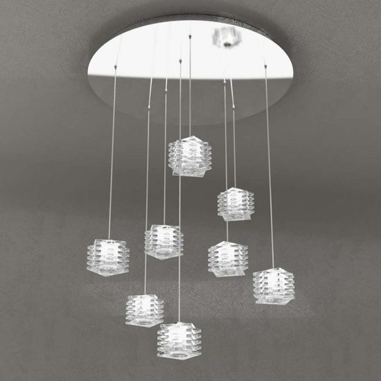 Lampadario moderno di cristallo rubik top light