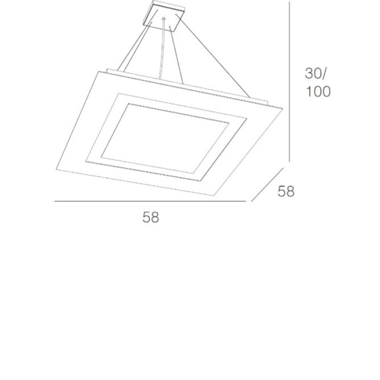 Lampadario moderno grigio led 80w top light carpet per ufficio
