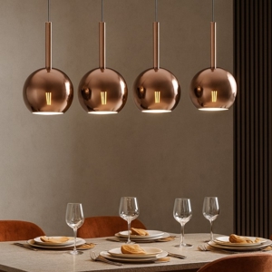 Lampadario per soggiorno moderno vetro rame