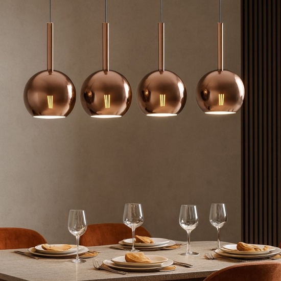 Lampadario per soggiorno moderno vetro rame