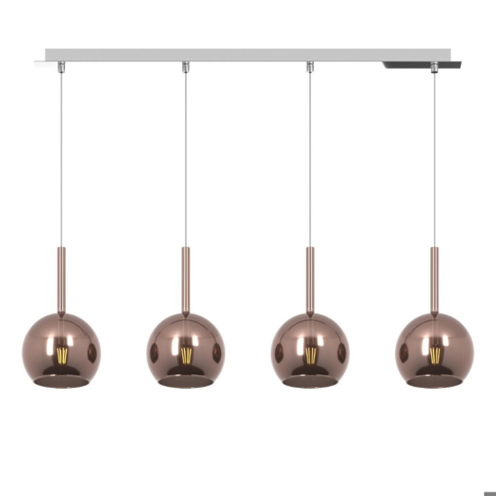 Lampadario per soggiorno moderno vetro rame